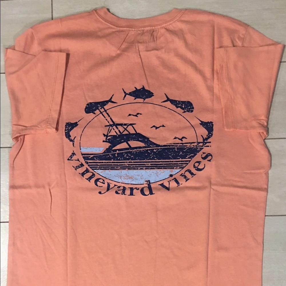New Vineyard Vines Front Pocket Sail Tee Shirt